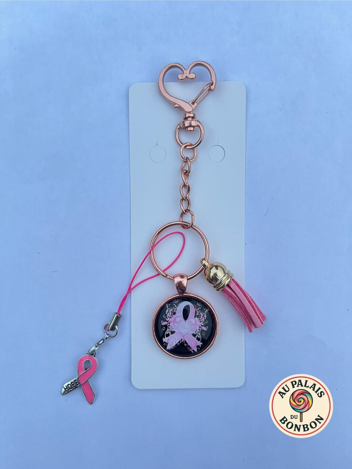 Porte clé Or Rose, Collection octobre rose