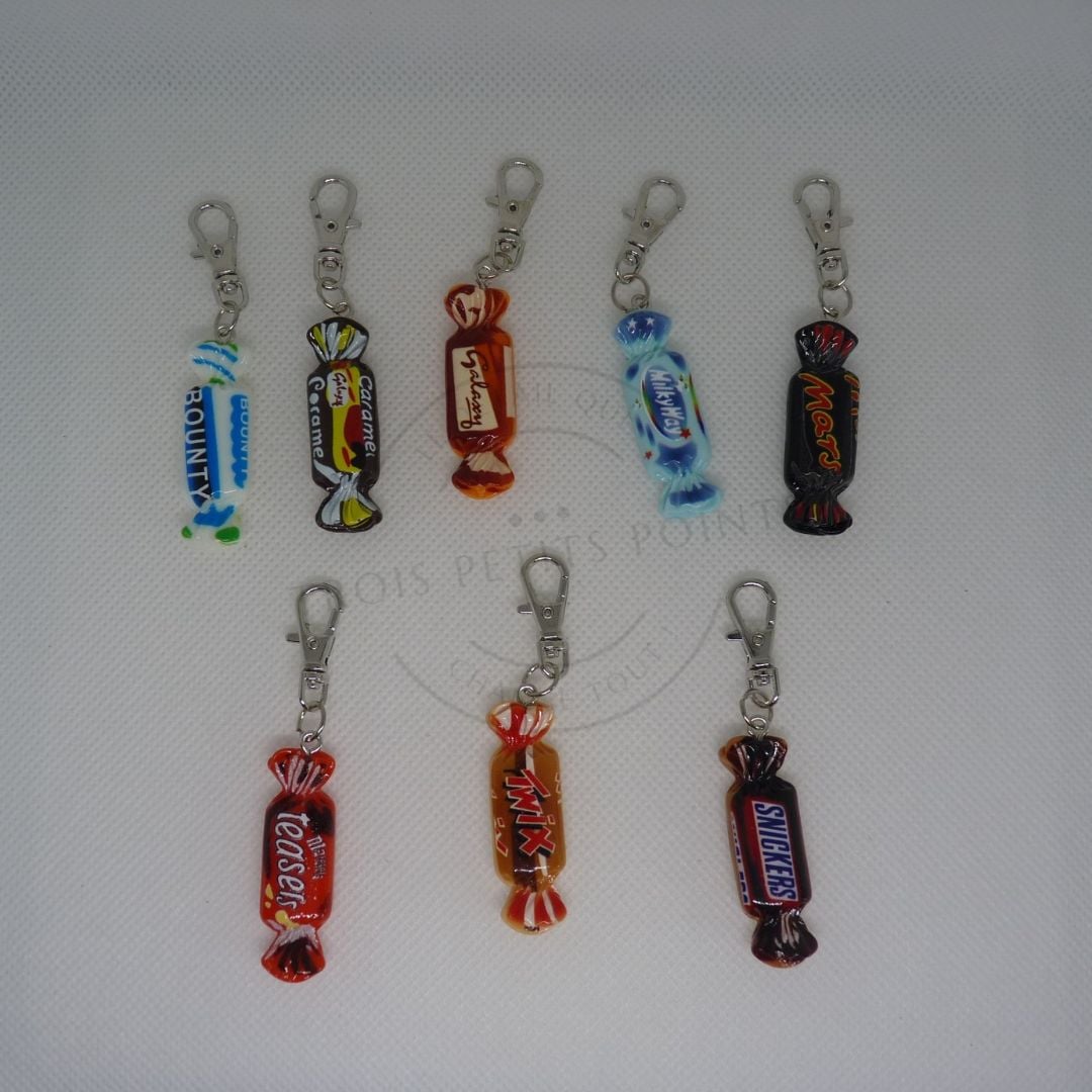 Porte clés / bijoux de sac bonbons célébres