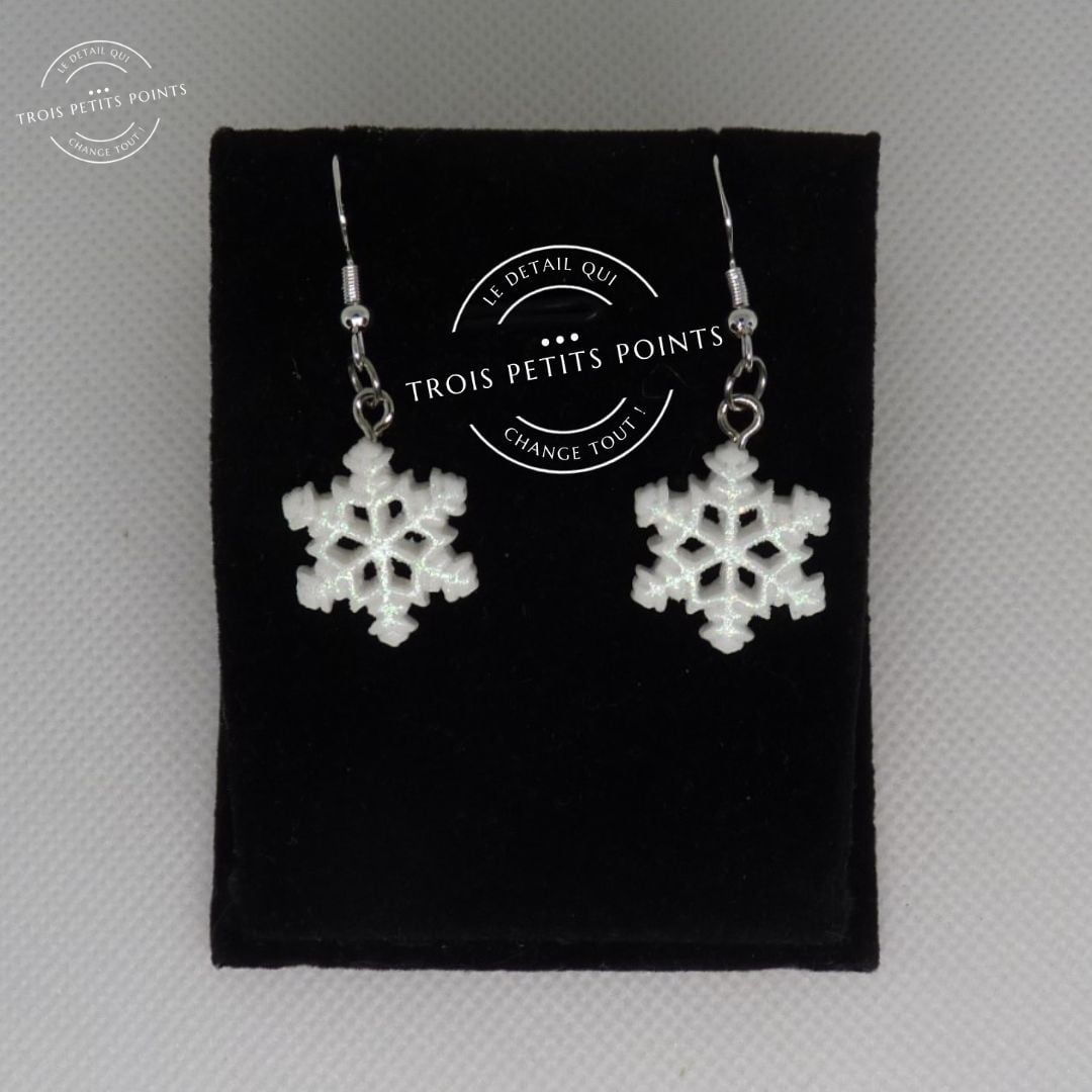 Boucles d'oreilles petit flocon de neige