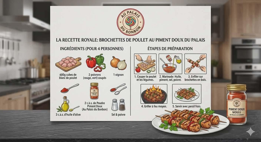 Brochettes de poulet piment doux