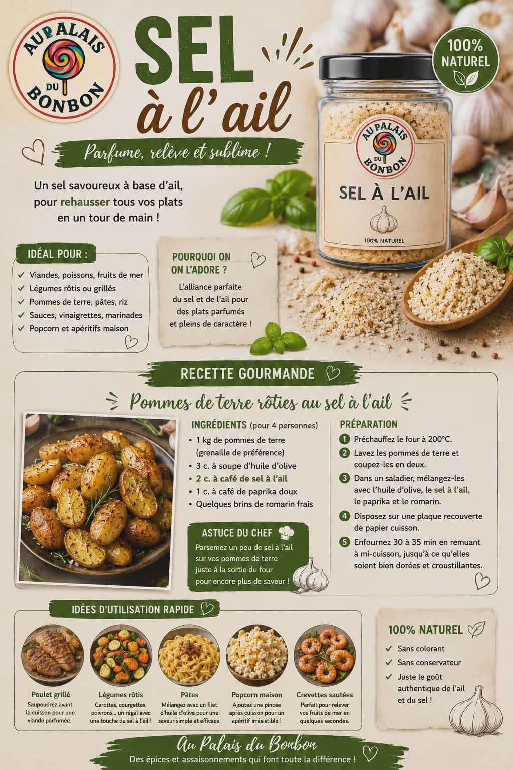 Pommes de Terre rôties au sel à l'ail