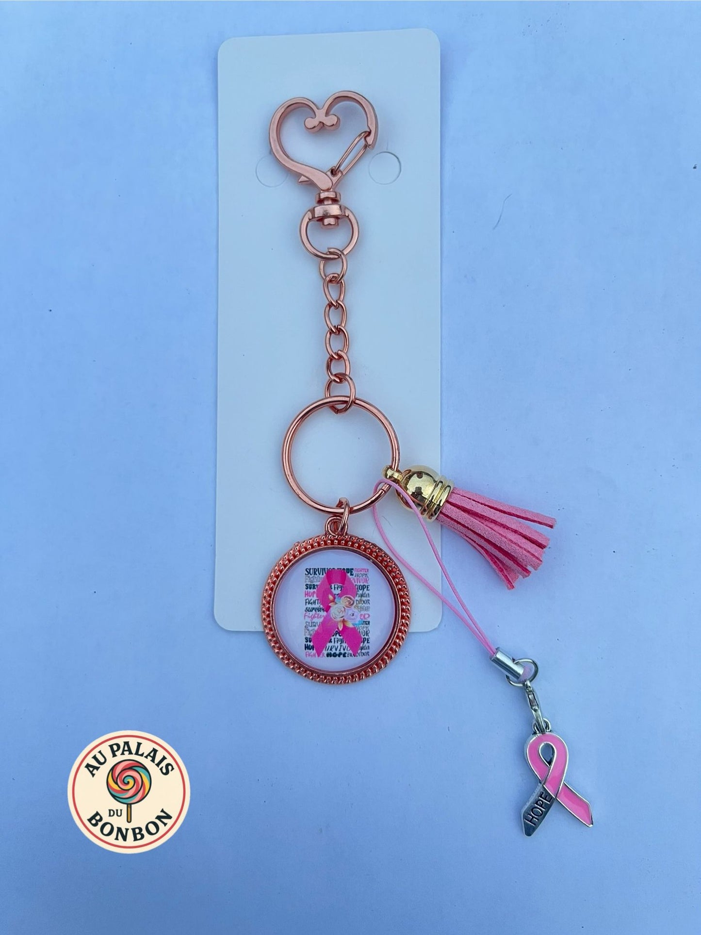 Porte clé Or Rose, Collection octobre rose