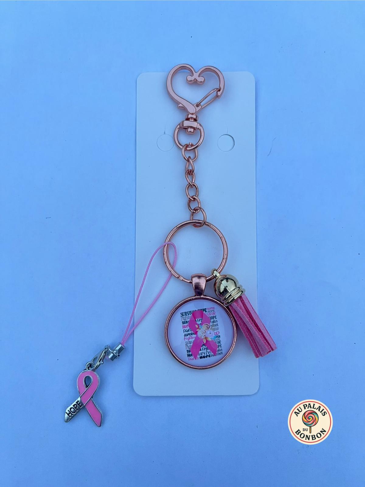 Porte clé Or Rose, Collection octobre rose