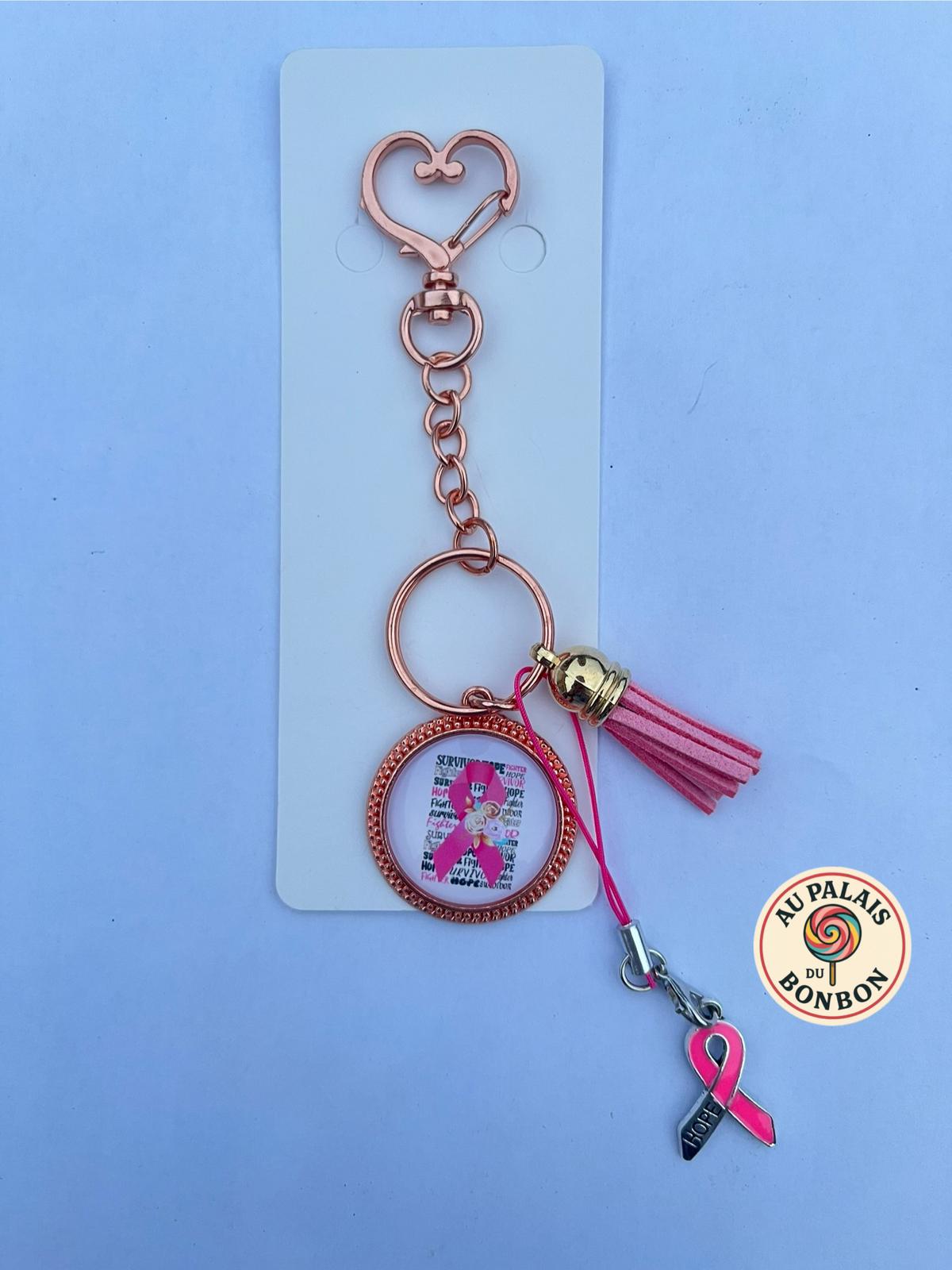 Porte clé Or Rose, Collection octobre rose