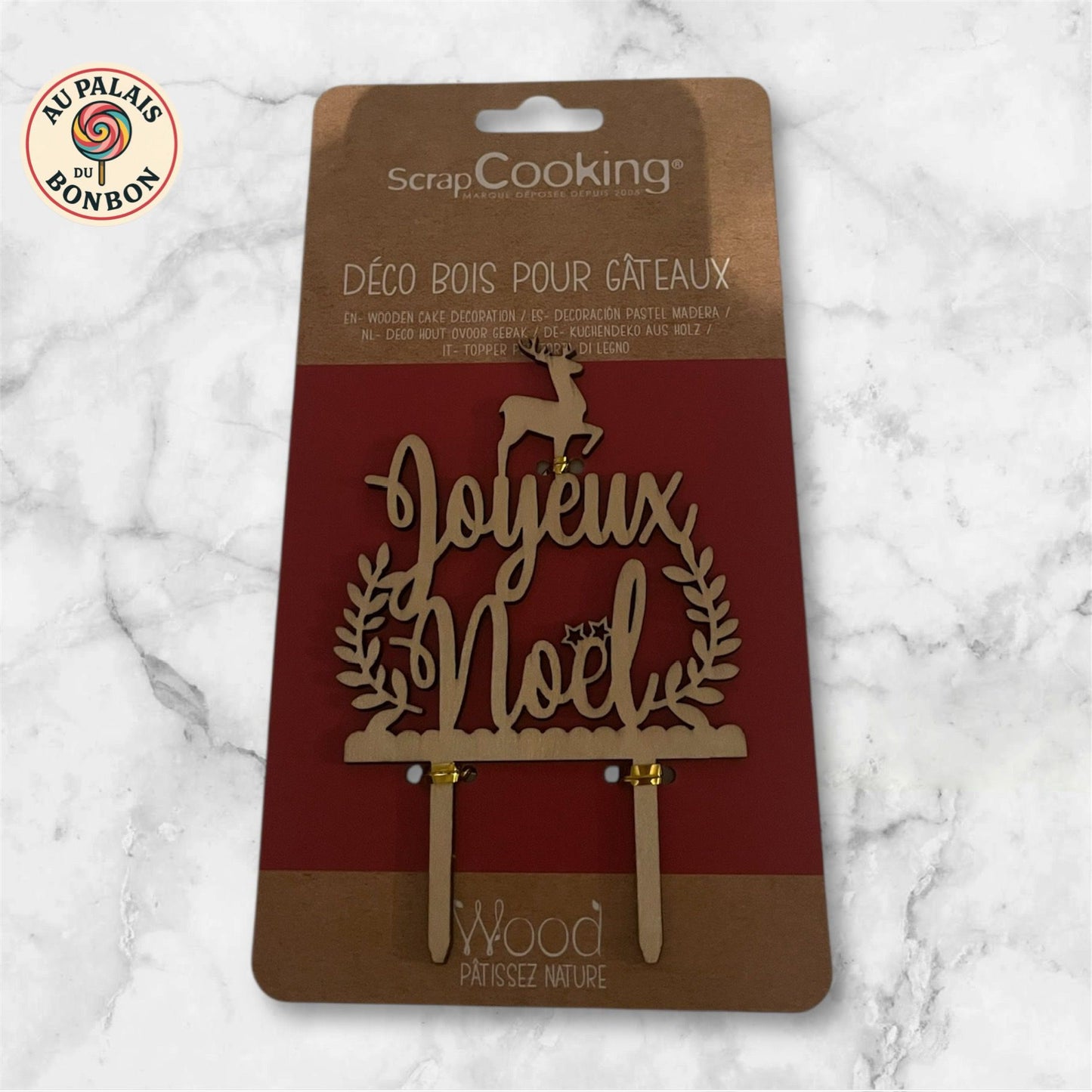 Cake topper en bois "Joyeux Noël"