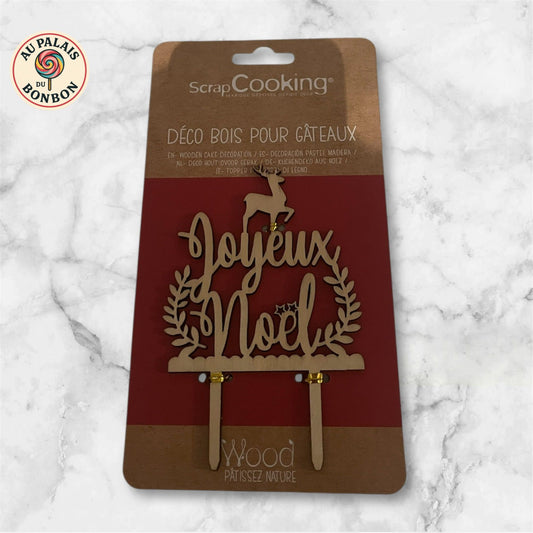 Cake topper en bois "Joyeux Noël"