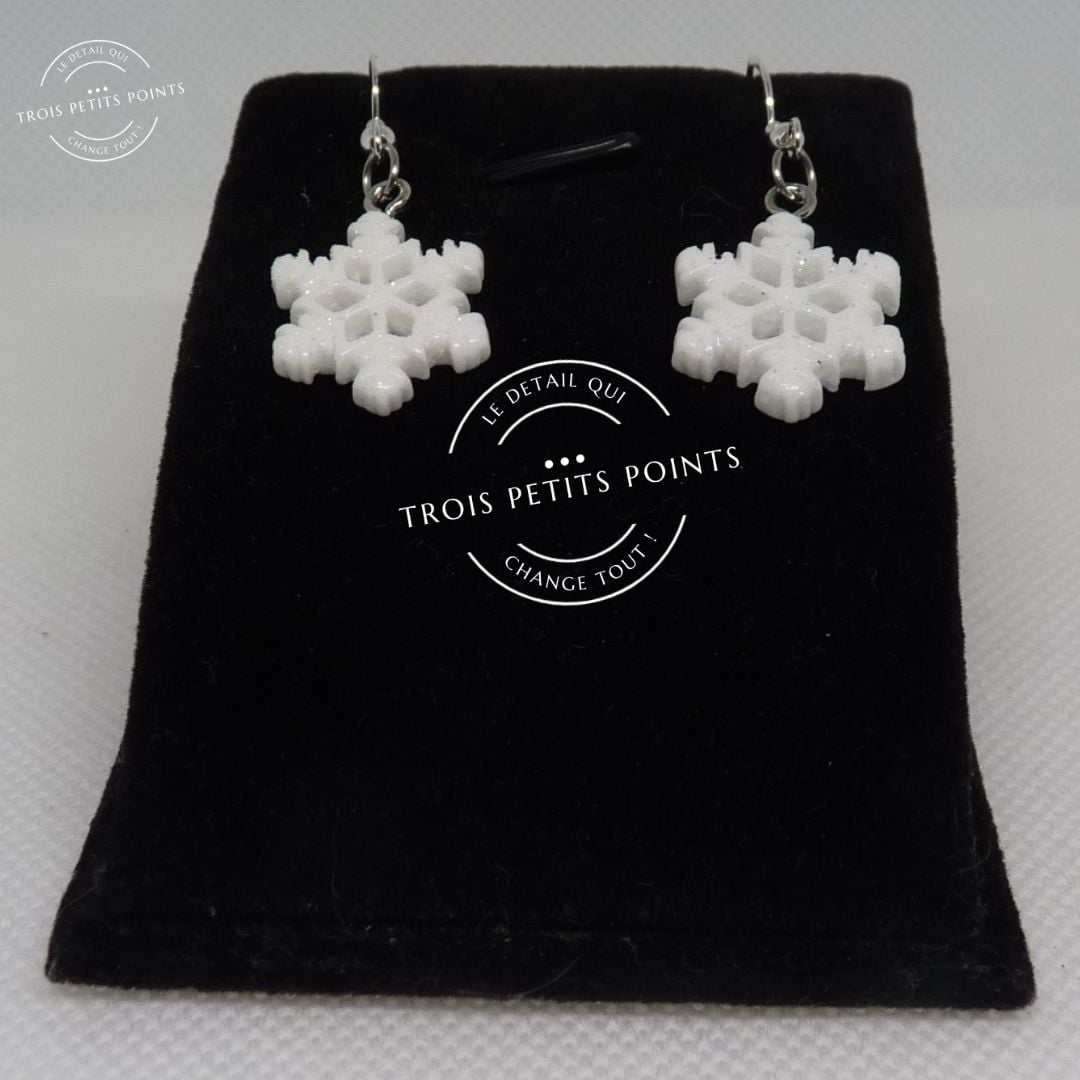 Boucles d'oreilles gros flocons de neige