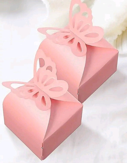 Boite papillon rose